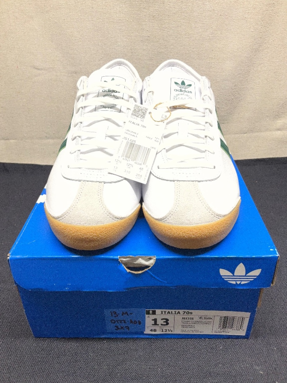 Adidas Originals JS1325 Italia 70s White Collegiate Green Gum Men's US Size 13